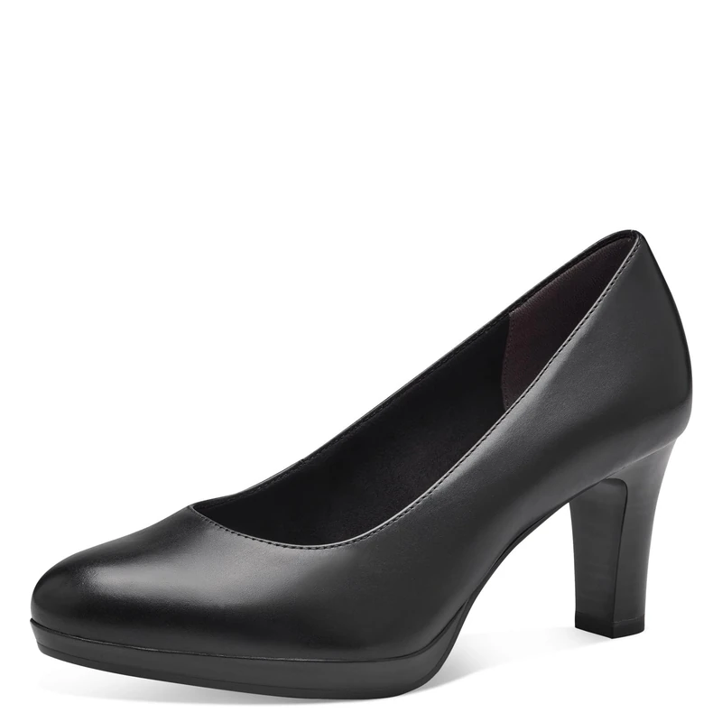 Tamaris Women's leather pumps with block heel black 7.5 UK