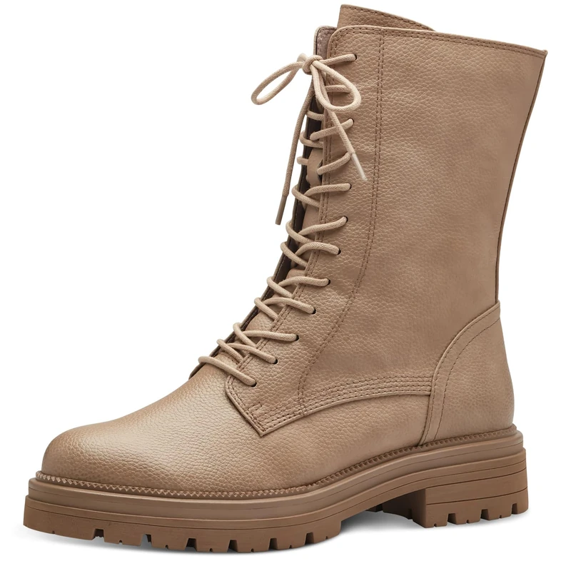 MARCO TOZZI Women's 2-25212-41 Boot Flat, Taupe, 4