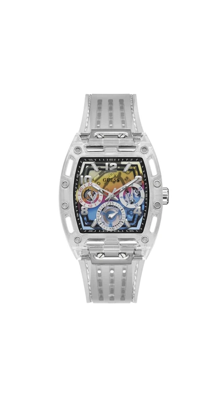 GUESS Men Analog Quartz Watch with Silicone Strap GW0499G3