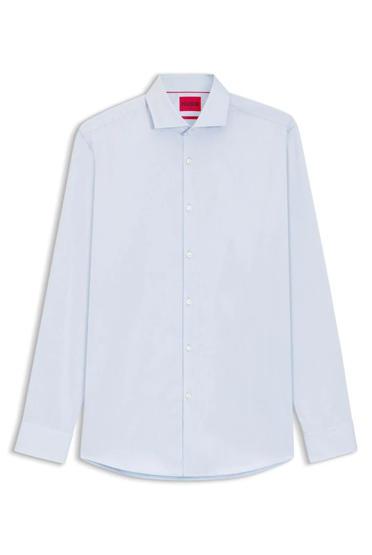 HUGO Mens Kason Easy-Iron Slim-fit Shirt in Cotton Twill