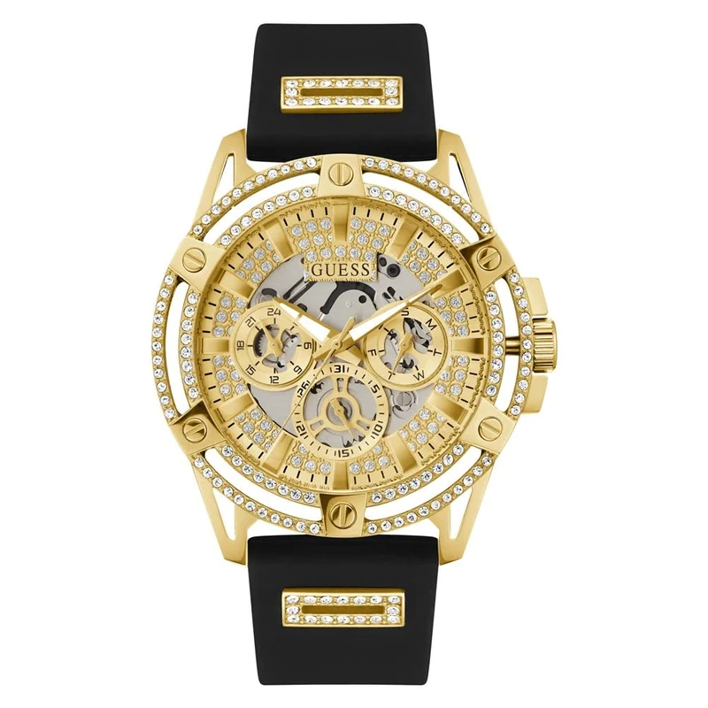 GUESS Men Analog Quartz Watch with Silicone Strap GW0537G2