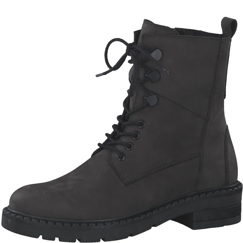 MARCO TOZZI Women's 2-25201-41 Lace Boot Flat, Anthracite N.C, 3.5