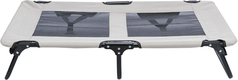 TRIXIE dog lounger Strong Edition in beige/black – stable and comfortable lounger for dogs up to 25 kg – foldable & easy to clean – 39.0 x 7.5 x 19.7 in – 28212