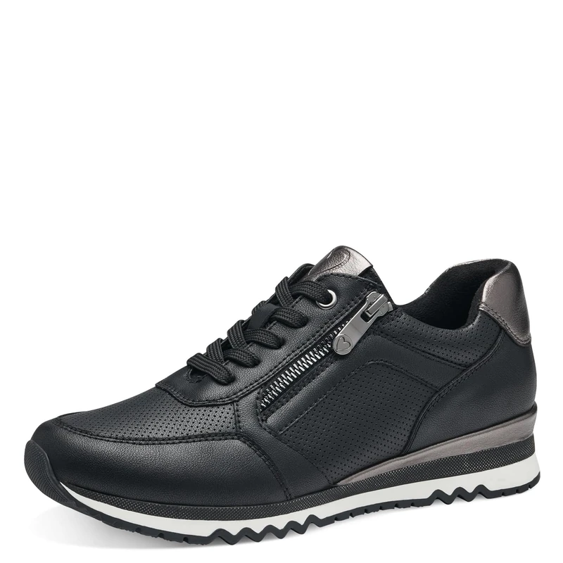MARCO TOZZI Women's 2-23782-41 Sneaker, Black/Gun Mtl, 6.5