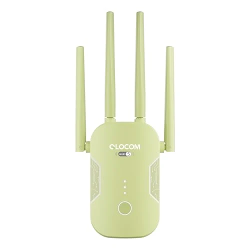 QLOCOM Home Wireless Repeater Extend Covers Up to 8640 Sq.ft and 60 Devices, Internet Booster, Quick Setup, Home Wireless Booster.ft and 60 Devices