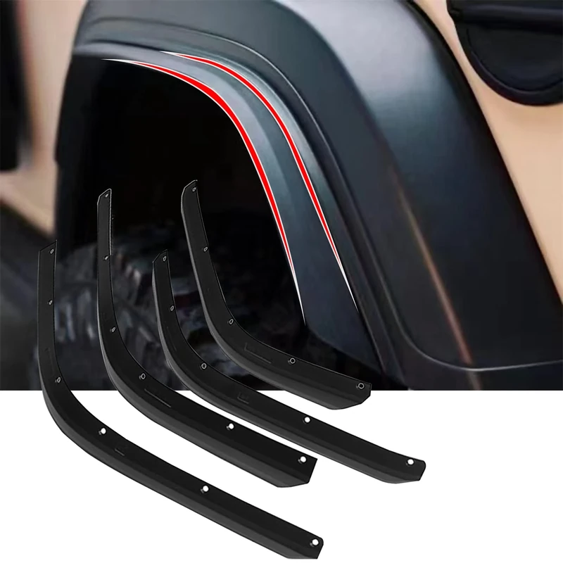 Front & Rear Fender Flares Extensions Set Compatible with Jeep Wrangler JL 2018-2022 Models