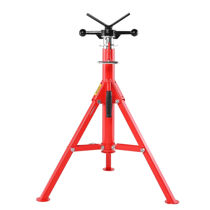 VEVOR V Head Pipe Stand 1/8"-12" Capacity,Adjustable Height 28"-52,Pipe Jack Stands 2500 lb. Load Capacity,Portable Folding Pipe Stands, Carbon Steel Body More Durable