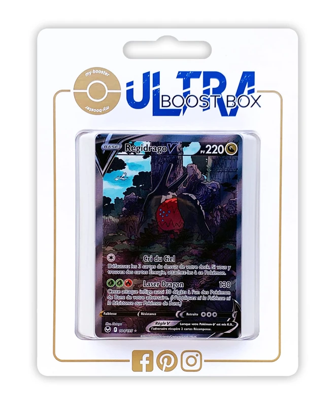 Regidrago V 184/195 Alternative Full Art - Myboost X Epée et Bouclier 12 Tempête Argentée - Box of 10 Pokemon French cards