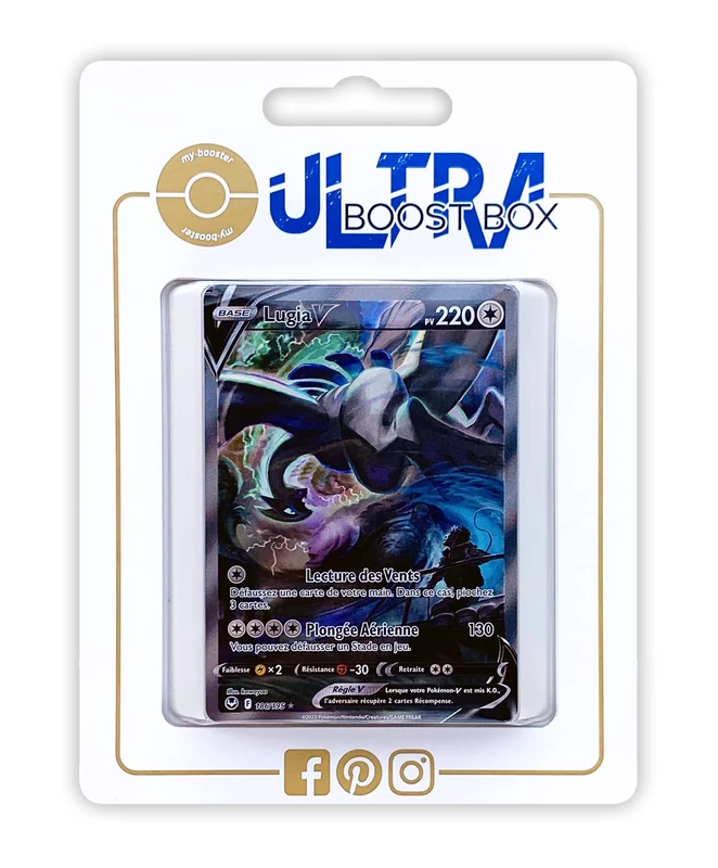 Lugia V 186/195 Alternative Full Art - Myboost X Epée et Bouclier 12 Tempête Argentée - Box of 10 Pokemon French cards