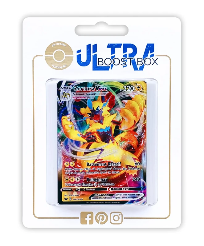 Zeraora VMAX SWSH264 Full Art - Myboost X Epée et Bouclier 12 Tempête Argentée - Box of 10 Pokemon French Cards