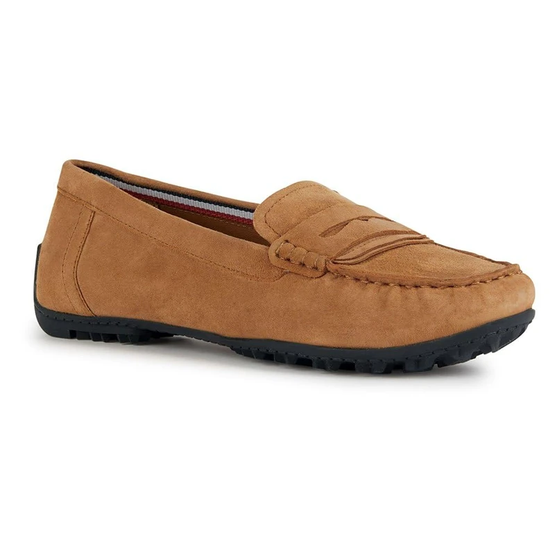 Geox Women's D Cosmopolis + Grip Moccasin, Camel, 4.5 UK