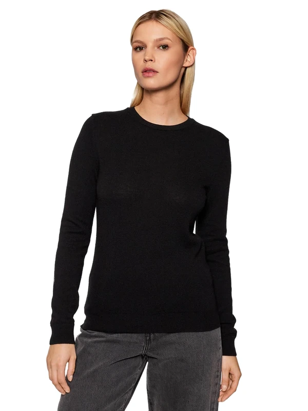 United Colors of Benetton Women's Jersey G/C M/L 1002d1k01 Sweater, Black 100, M