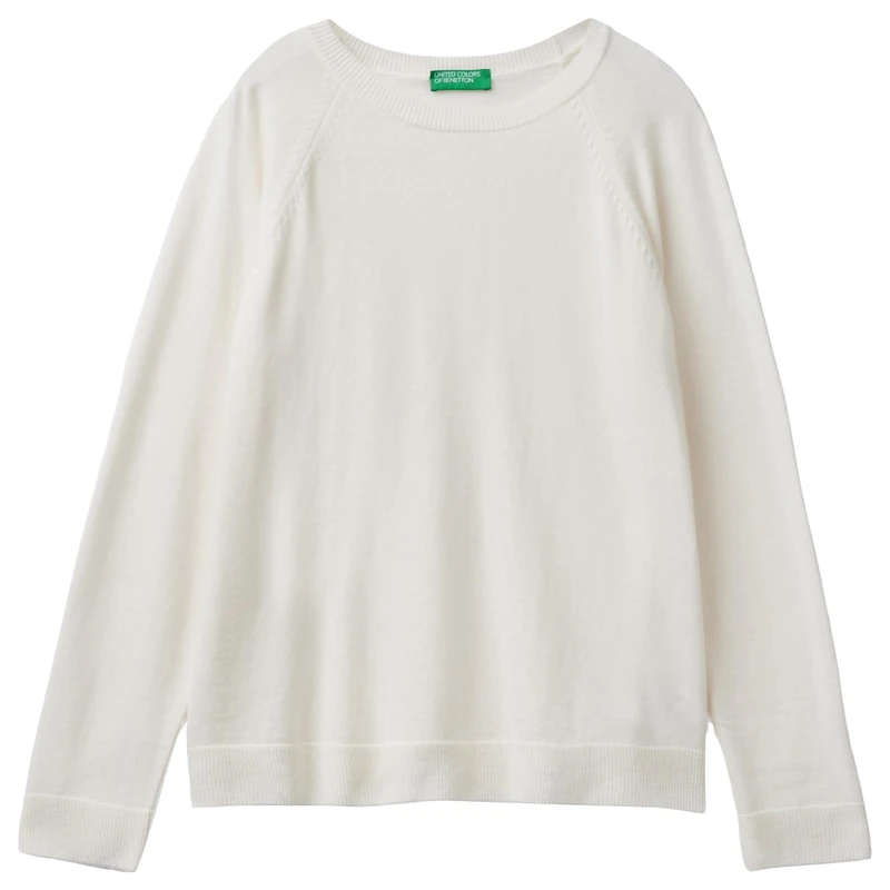 United Colors of Benetton Women's Jersey M/L 1035d1p17 Sweater, White Cream 000, S