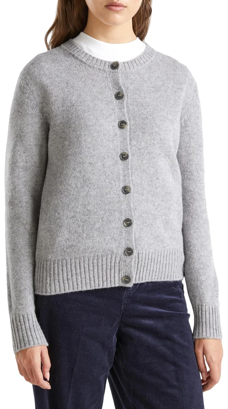United Colors of Benetton Women's Koreanisches Trikot M/L 103me500l Cardigan Sweater, Grey 501, XL