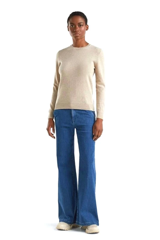 United Colors of Benetton Women's Mesh G/C M/L 1002d1k01 Sweater, Beige 562, M