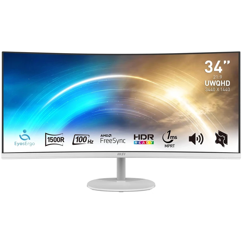 Monitorius MSI PRO MP341CQW 34 Inch VA UWQHD Curved 100Hz 4ms 2xHDMI2.0 DP Speakers