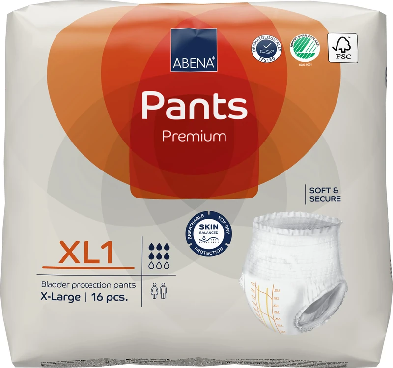 ABENA Pants XL1 Premium Adult Pull Ups. Womens and Mens Incontinence Pants |6 Packs of 16 Incontinence Pants for Men & Women| with 1400ml Absorbency