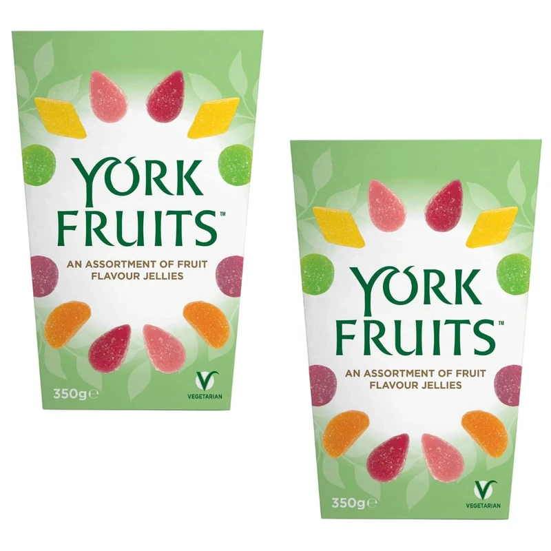 Christmas Sweets York Fruits Jellies Box 2 x 350g - Sweets Gift Box Fruit Jellies Christmas Sweets For Friends & Family - Fruit Gums Jelly Sweets (2 Pack)