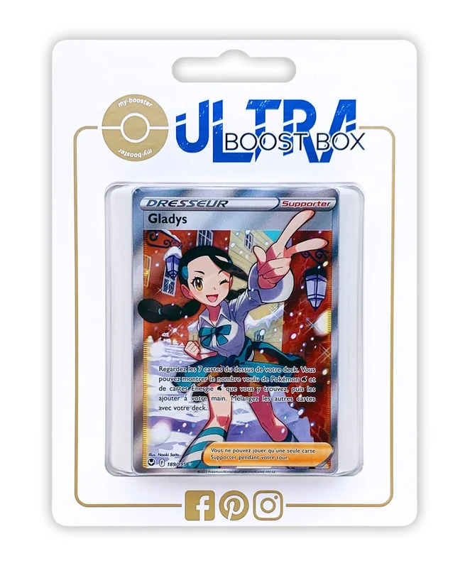 Gladys (Candice) 189/195 Full Art Trainer - Myboost X Epée et Bouclier 12 Tempête Argentée - Box of 10 Pokemon French Cards