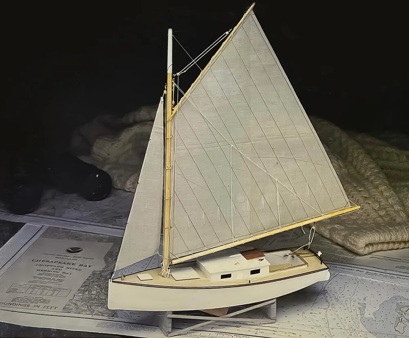 Model Expo MID965 1/32 Chesapeake Bay Flattie Model Kit, Multi-Colour - Image 1