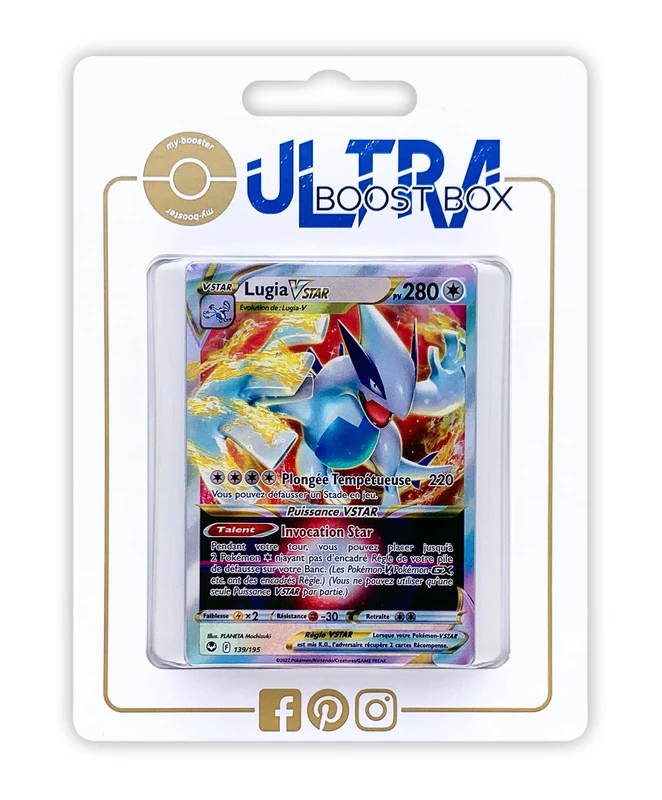 Lugia VSTAR 139/195 Full Art - Myboost X Epée et Bouclier 12 Tempête Argentée - Box of 10 Pokemon French cards