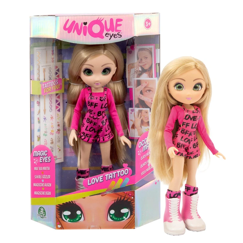 Unique Eyes Love Tatoo Amy Wears Fashionable Clothes And In The Box You Find Colorful Tattoos For Girls Trendy,For Kids From 3 Years Old, Mym32100, Precious Games