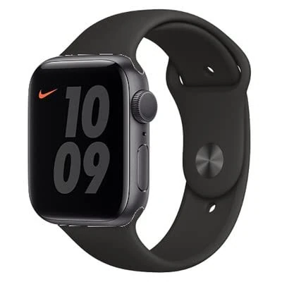 Apple Watch Nike Series 6 (GPS, 44MM) - Space Grey Aluminum Case with Black Sport Band (Renewed)