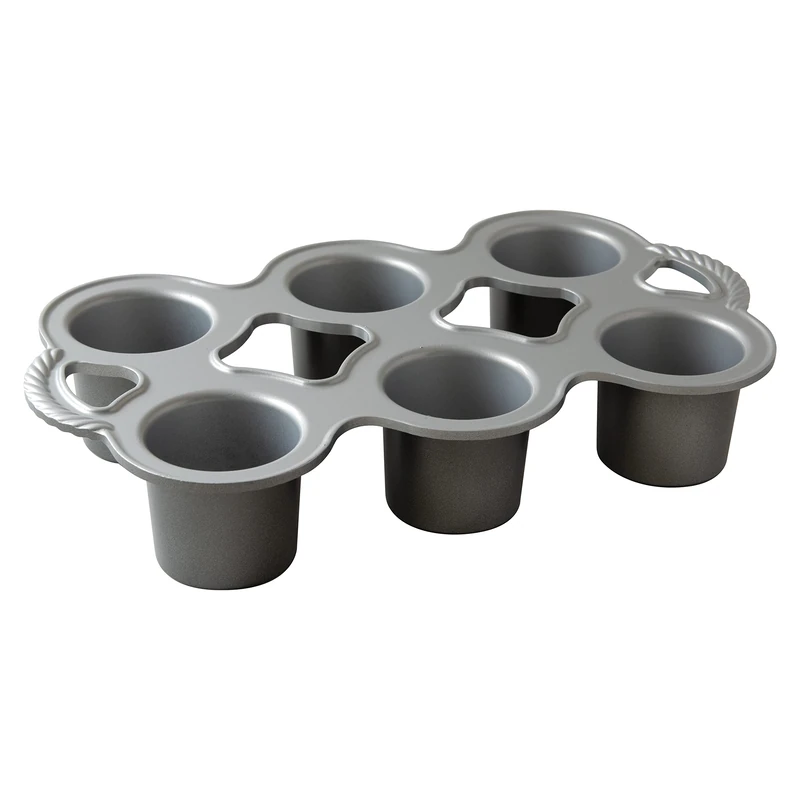 Nordic Ware Grand Popover Cake Tin, Cast Aluminium 6 x 3/4 Cup Muffin Tray, Non-Stick Pan for Yorkshire Puddings, Premium Bakeware Made in the USA, Colour: Graphite