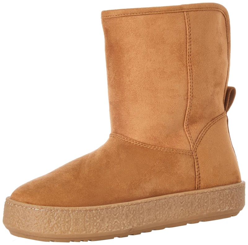 Amazon Essentials Women's Cozy Shearling Boots, Tan Microsuede, 4 UK