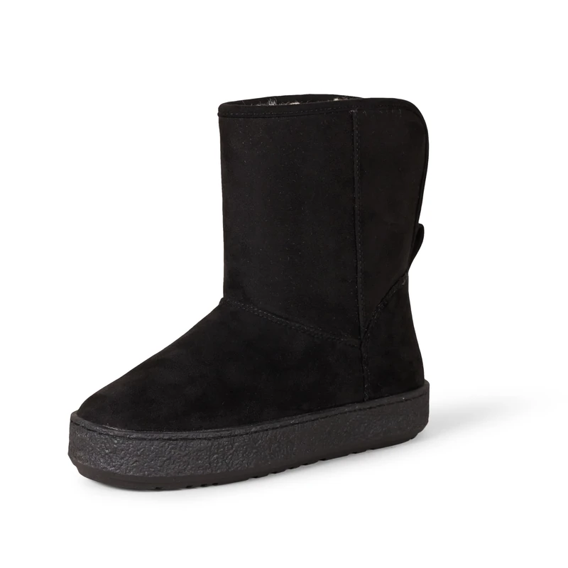 Amazon Essentials Women's Cozy Shearling Boots, Black Microsuede, 3 UK