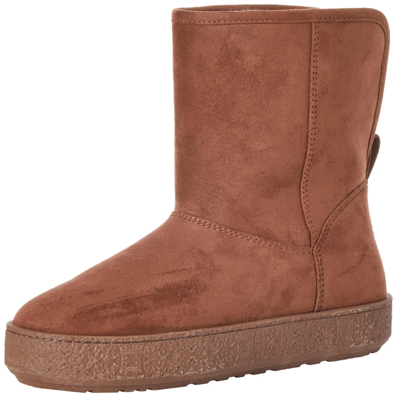 Amazon Essentials Women's Cozy Shearling Boots, Chestnut Brown Microsuede, 3 UK - Image 1