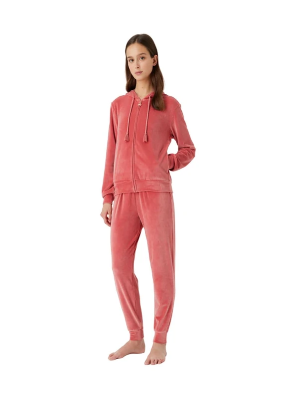 Emporio Armani Women's Emporio Armani Women's Trousers Chenille Full zip jacket and trousers, Zimt, L UK