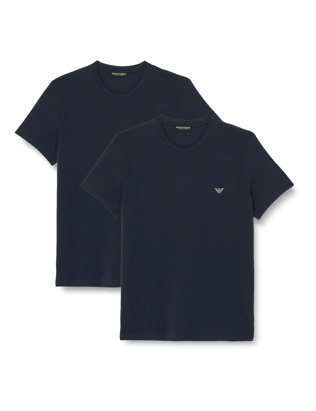 Emporio Armani Men's Emporio Armani Men's 2-pack Endurance Crew Neck T-shirt T Shirt, Navy/Navy, L UK