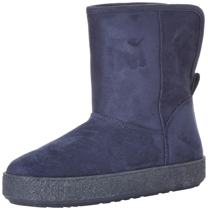 Amazon Essentials Women's Cozy Shearling Boots, Navy Microsuede, 4 UK