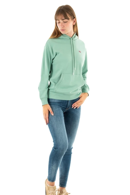 Levi's Women's Standard Sweatshirt Hoodie, Granite Green, S