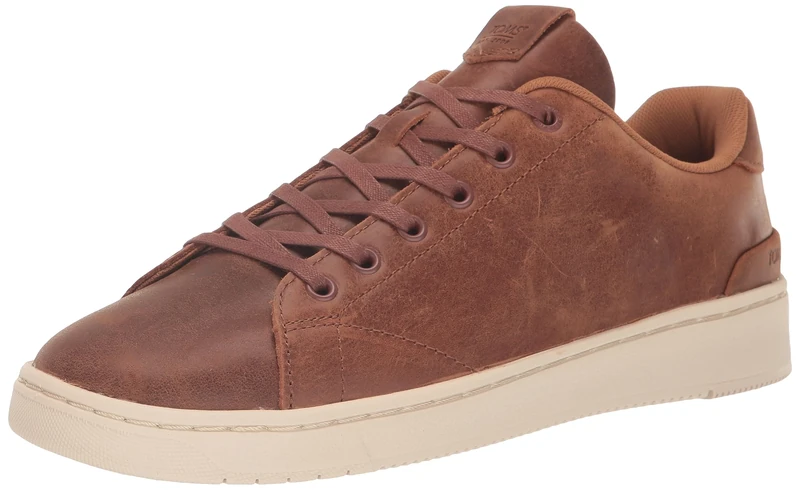 TOMS Mens Trvl Lite 2.0 Low Sneaker, Tan Leather, 13 UK
