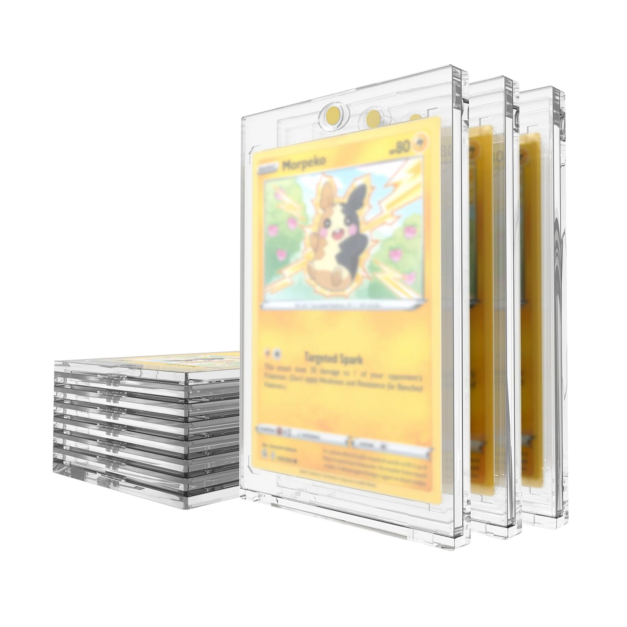 Mcbazel 35PT Magnetic Card Holder,Magnetic Trading Card Holders(Box of 10),Game Card Case Hard Protective Game Card Storage Case with UV Protection Transparent