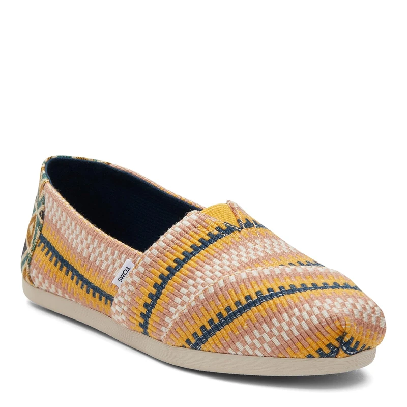 TOMS Women's Alpargata Cloudbound Loafer Flat , Mango Striped Global Woven,3 UK