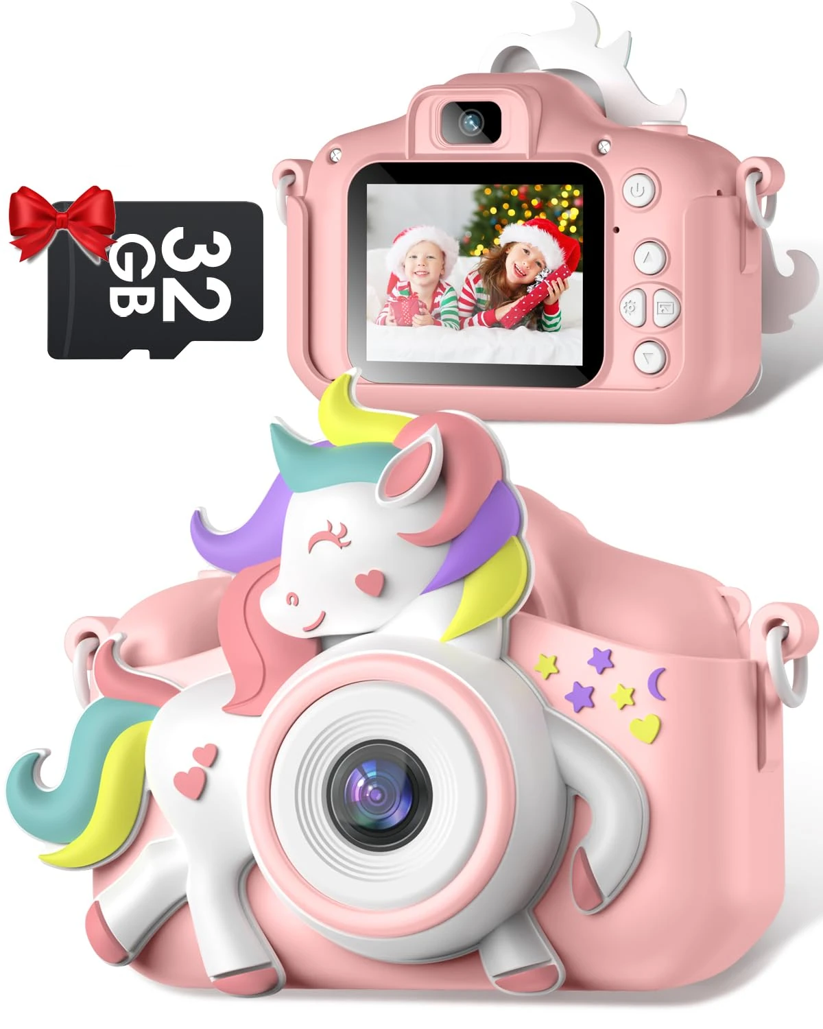 Gofunly Kids Camera, 1080P HD 2.0" Digital Camera for Kids with 32GB Card, Selfie Toy, Birthday Gifts Presents for Girls Ages 3-12