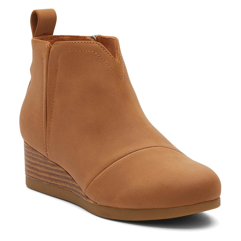 TOMS Clare Boot, Tan PU Nubuck Faux Leather, 4 UK