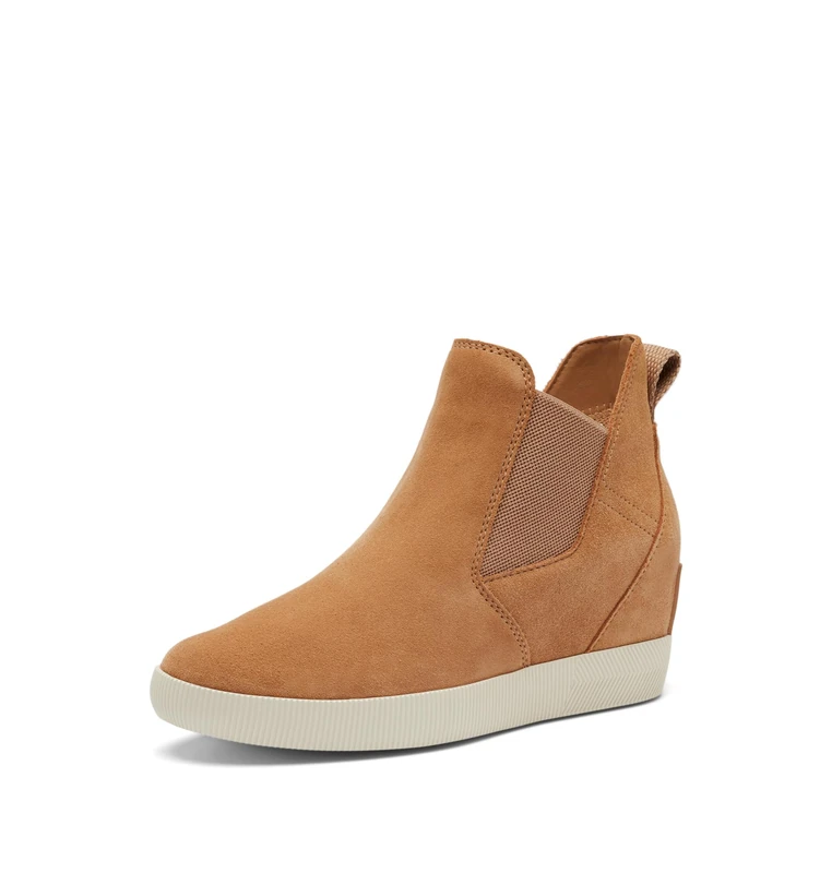 Sorel womens Out N About™ Slip-on WedgePlatform, Tawny Buff, Chalk, 6