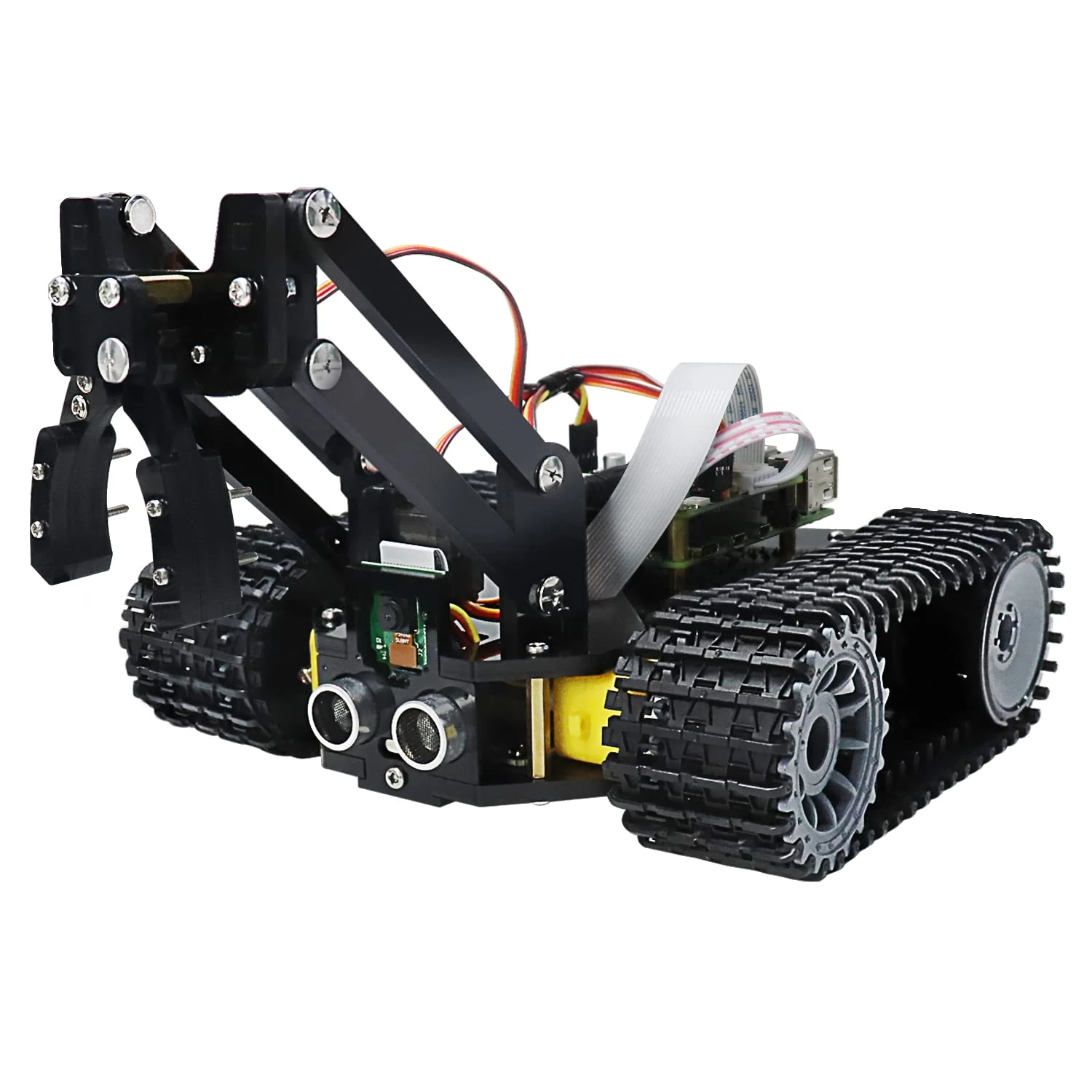 FREENOVE Tank Robot Kit for Raspberry Pi 5 4 B 3 B+ Zero 2 W, Crawler Chassis, Grab Objects, Ball Tracing, Line Tracking, Obstacle Avoidance, App Control, Camera, Servo (Raspberry Pi NOT Included)