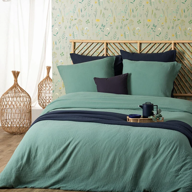 Atmosphera Bedding Set - Cotton Gauze - Celadon Green - 240 x 220 cm