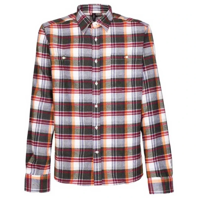 Rock Experience REMS00201 RE.CANAZEI Man T-Shirt Unisex Check Marshmallow+ Sycamore S - Image 1
