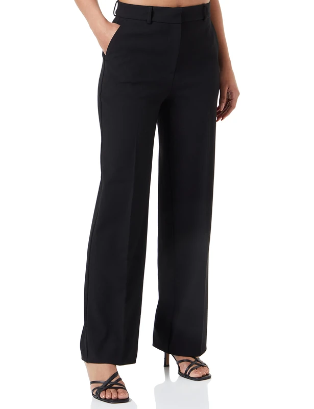 SELECTED FEMME Women's Slfmyla Hw Wide Pant Noos, Black, 34W x 30L