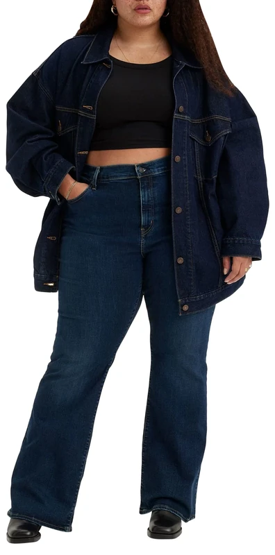 Levi's Women's Plus Size 726 High Rise Flare Jeans, Blue Swell Plus, 22 S
