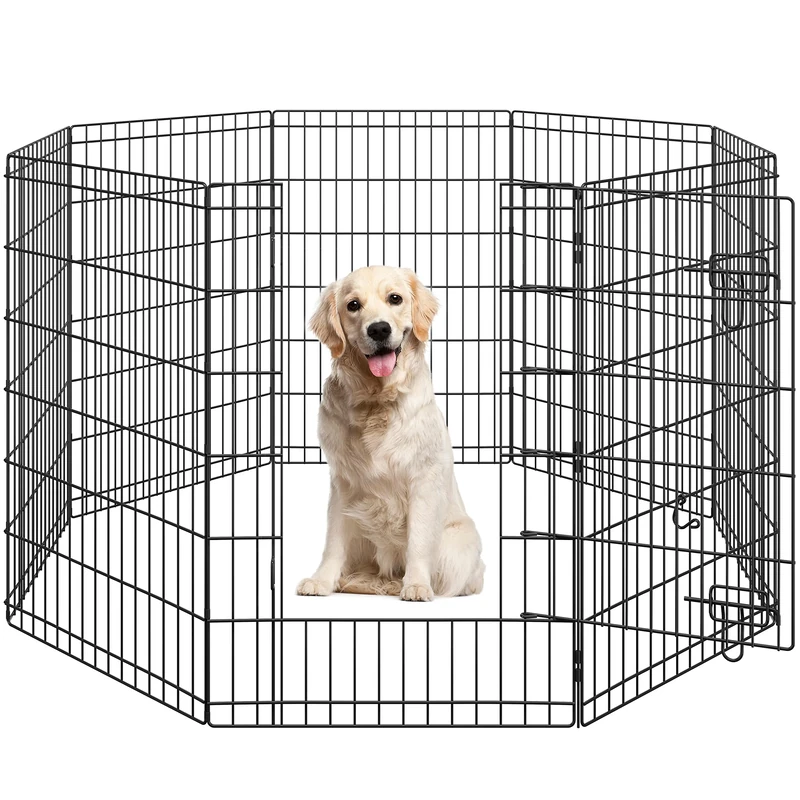 Yaheetech 8 Panel Metal Dog Playpen - Foldable Pet Fence