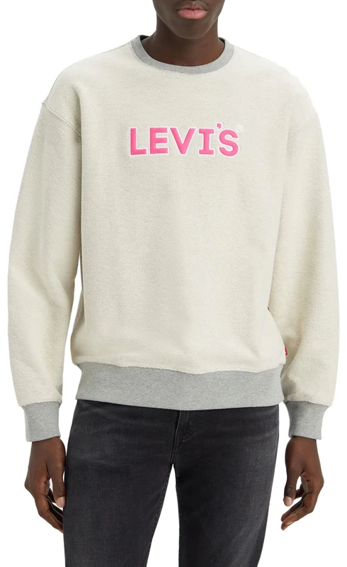 Levi's Men's Relaxd Graphic Crew Sweatshirt, Headline Logo Mhg, M