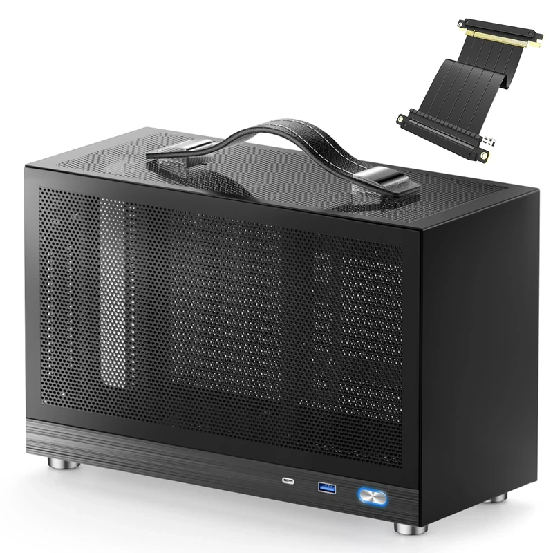 KXRORS S300 Mini-ITX Case - USB 3.0 & Type-C, SFX Power, Mesh Cooling