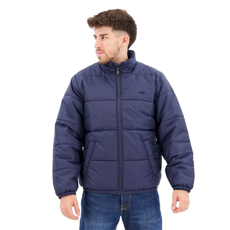 Levi's Men's Sunset Short Puffer Jacket, Peacoat, M